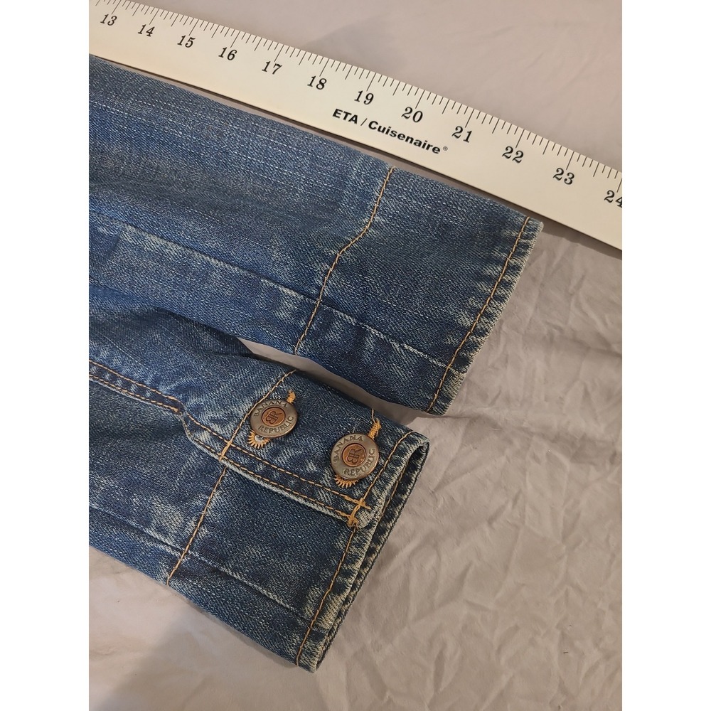 Banana Republic Denim Jean Jacket Blazer Women's SZ XS front pockets casual work - Picture 8 of 10